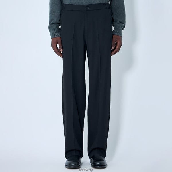 26 FW 더로우 Toshiro 울 블랜드 테일러드 팬츠 블랙 1302 W4470 BLK
