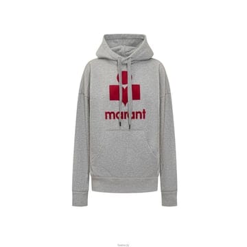 이자벨마랑 26SS MANSEL 로고 후드티 그레이레드 SW0001FA A1M07E GYRD