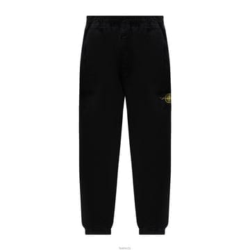 스톤 25FW 와펜 패치 오가닉 코튼 루즈핏 조거팬츠 블랙 K2S15 3100009 S0184 V0129