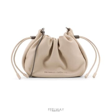 26 FW 브루넬로 쿠치넬리 멜로우 드로스트링 스몰 버킷 백 C8905 MBGPD2667