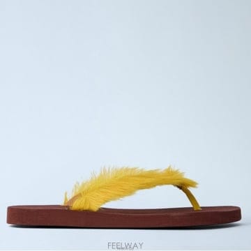 26 FW 마르니 Feather 페더 엠벨리스 플립플랍 샌들 옐로우 SAMR006500 P4122 ZO840