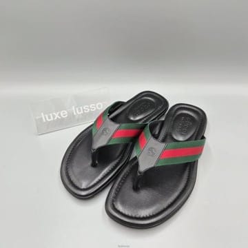 구찌 남성 웹 레더 통 샌들 블랙 429362