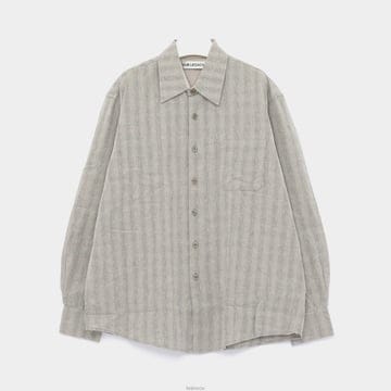 아워레가시 어보브 스트라이프 패턴 셔츠 그레이