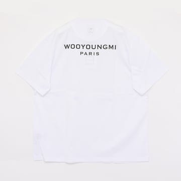 우영미 백로고 프린트 반팔 남성 티셔츠 W261TS07701W