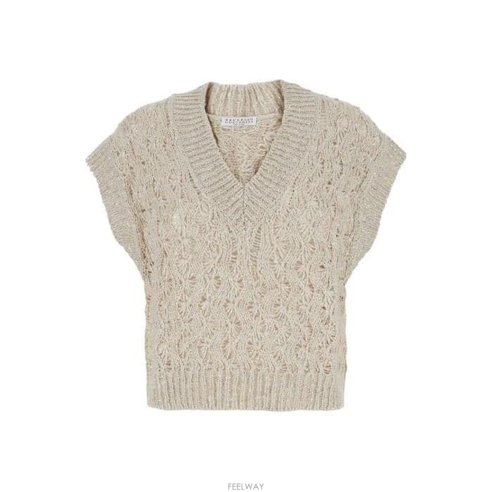 26 FW 브루넬로 쿠치넬리 브이넥 케이블 베스트 CLY85 MEA371112