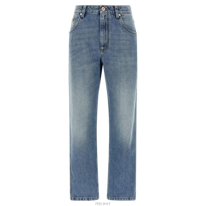 26 FW 브루넬로 쿠치넬리 로고 패치 스트레이트 레그 진 C9012 MA095P5847