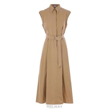 26 FW 브루넬로 쿠치넬리 슬리브리스 벨트 드레스 C2871 ML140A5286