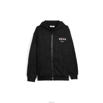 엠에스지엠 키즈 후드집업 블랙/핑크