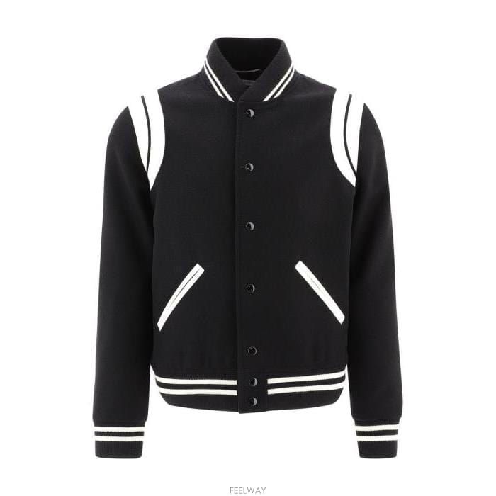 26 FW 생로랑 스냅 버튼 테디 보머 자켓 블랙 354718Y180W