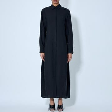 26 FW 토템 클래식 칼라 버튼 다운 롱 셔츠 드레스 블랙 252 WRD4489 FB0368 001