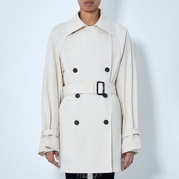 26 FW 토템 벨트 디테쳐블 더블 버튼 코튼 트렌치 코트 크림 262 WRO0288 FB0605 009