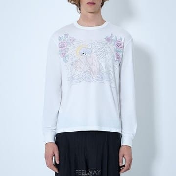26 FW 아워레가시 그래픽 오버사이즈 프린팅 롱슬리브 티셔츠 화이트 M2266CFP
