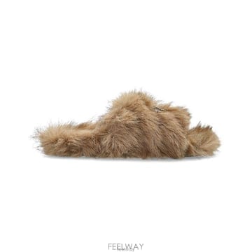발렌시아가 베이지 퍼 슬라이드