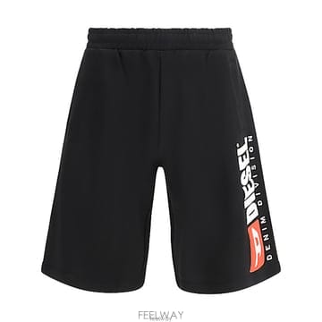 디젤 엘라스틱 허리 로고 트랙 쇼츠