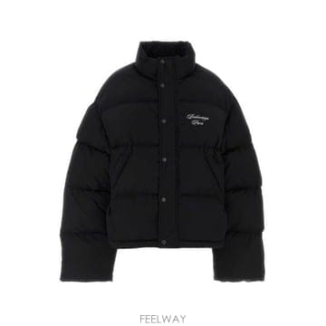 발렌시아가 버튼업 패딩 자켓 블랙