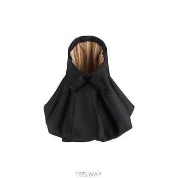 발렌시아가 보우 케이프 미니 드레스 블랙