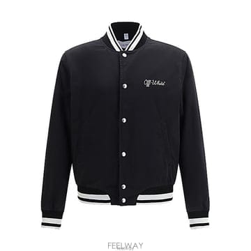 오프화이트 버튼 스트라이프 재킷 블랙