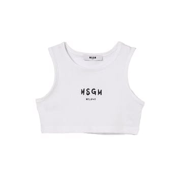 키즈 크롭 저지 탑 화이트 S6MSJGTO011 001
