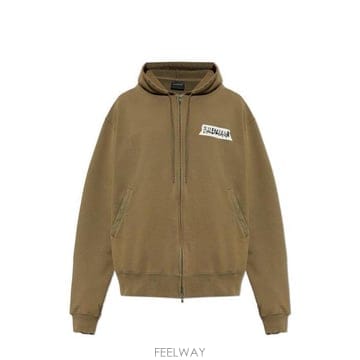 26 FW 발렌시아가 마스킹 테이프 오버사이즈 지퍼 후드티 2840 850338TTVL7