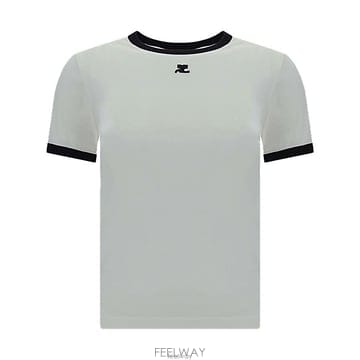 쿠레주 REEDITION 티셔츠 WITH 콘트라스트 블랙