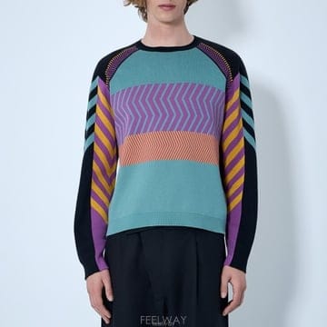 26 FW 키코 코스타디노브 Gizi 멀티컬러 판넬 니트 스웨터 KKSS26KN01 99