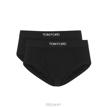 26 FW 톰포드 2팩 로고 웨이스트밴드 브리프 제트블랙 T4XC11040