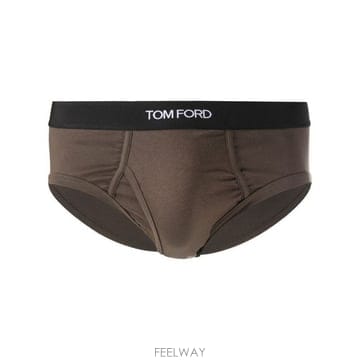 26 FW 톰포드 코튼 스트레치 로고 브리프 브라운 302 T4LC11040