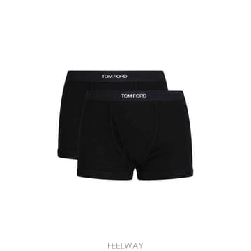 26 FW 톰포드 2팩 세트 로고 웨이스트 밴드 복서 브리프 블랙 T4XC31040