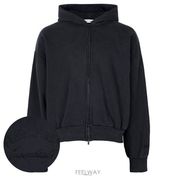 피어오브갓 에센셜 클래식 빈티지블랙 남성 후드 집업 192HO254782F