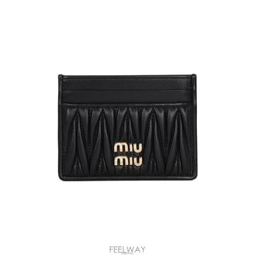 미우미우 마테라쎄 블랙 여성 카드지갑 5MC076 AFPP F0002