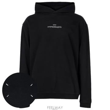 메종마르지엘라 리버스 로고 블랙 남성 후드 티셔츠 S50GU0167 S25503 962