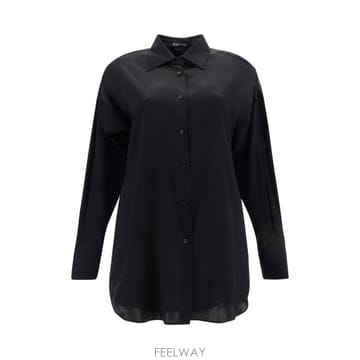 톰포드 스트레치 실크 새틴 셔츠 블랙