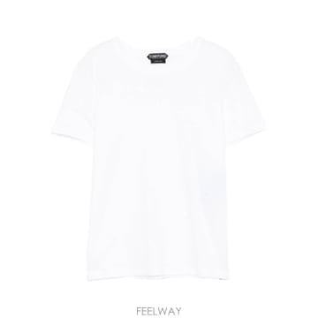 26 FW 톰포드 로고 크루넥 옵티컬화이트 티셔츠 WAA TSJ629JEX180