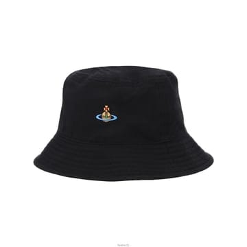 26SS 자수 코튼 버킷햇 블랙 81020009 W01HC N401
