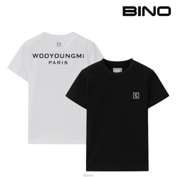 우영미 코튼 백로고 반팔티