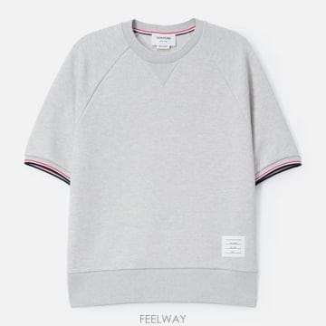 톰브라운 RWB 티핑 코튼 루프백 반팔 풀오버 스웨트셔츠 MJT558A J0249 065