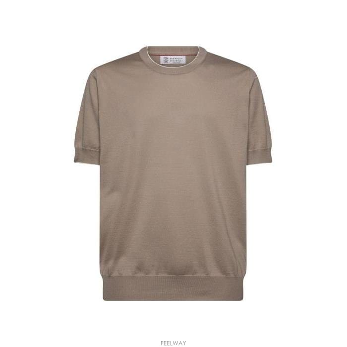 26 FW 브루넬로 쿠치넬리 숏슬리브 크루넥 코튼 티셔츠 CSJ77 M29805200