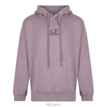 26 FW CP컴퍼니 로고 엠브로이더드 드롭숄더 후드티 735 17CMSS061B006372R