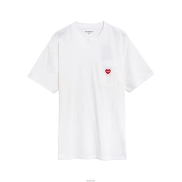 26SS 하트 로고 포켓 티셔츠 화이트 I032128 1WZXX