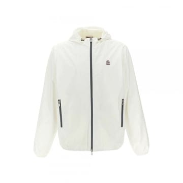 26SS 로고 자수 후드 자켓 화이트 MM49A7440G C1085