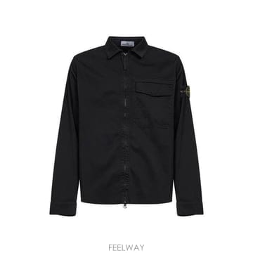 26 FW 스톤 아일랜드 로고 패치 지퍼 셔츠 자켓 V0029 L1S151200015S0012