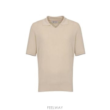 26 FW 브루넬로 쿠치넬리 잉글리시 리브드 니트 폴로 셔츠 CSG56 M29400015
