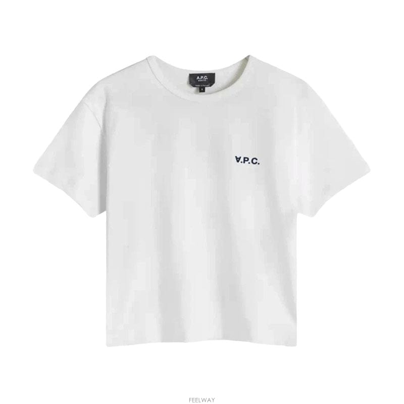 26SS 아페쎄 VPC 로고 화이트 여성 크롭 반팔 티셔츠 COHBQ F26390 TAE