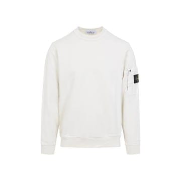 26 FW 스톤 아일랜드 로고 패치 크루넥 코튼 퓨어 스웨트셔츠 V0093 L1S156100019S041