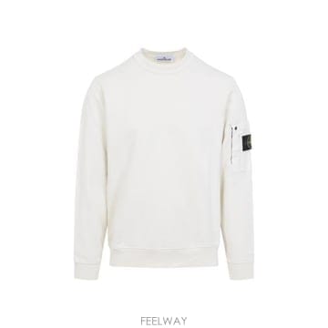 26 FW 스톤 아일랜드 로고 패치 크루넥 코튼 퓨어 스웨트셔츠 V0093 L1S156100019S041