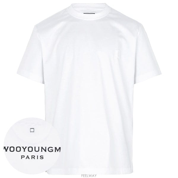 우영미 26SS 화이트 백 로고 티셔츠 W261TS07701W