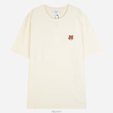 메종키츠네 6S PM00107KJ7026 0063 폭스 헤드 반팔 티셔츠 베이지