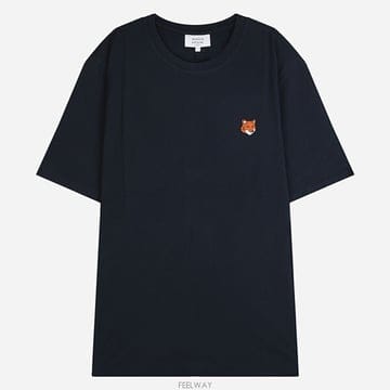 메종키츠네 6S PM00107KJ7026 0413 폭스 헤드 반팔 티셔츠 네이비