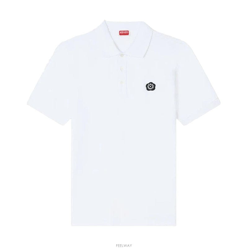 26SS 겐조 보케 플라워 2 0 화이트 남성 폴로 셔츠 FG5 5PO102 4PU 01