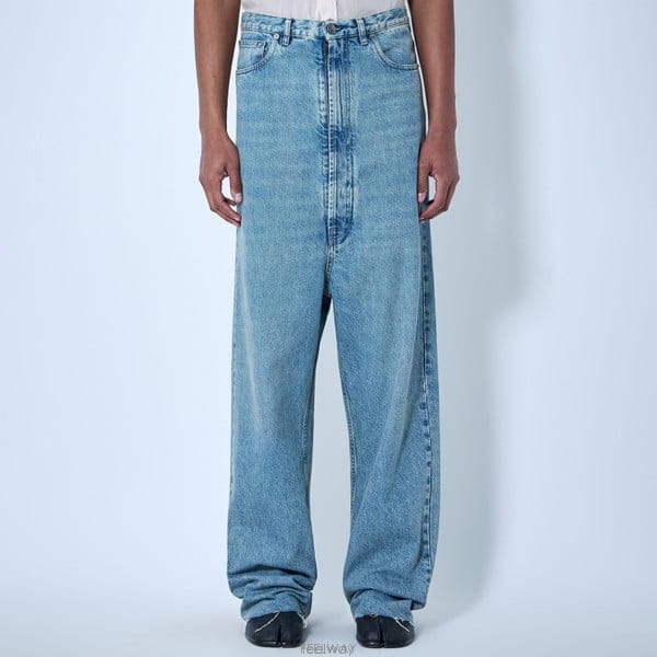 26 FW 메종 마르지엘라 롱 하이라이즈 와이드 데님 진 블루 S67LA0045 M30066 962